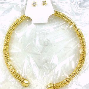 🎅🏻 Gold Plated Snake Chain Choker Set